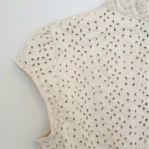 GAP Cream Romantic Eyelet Bolero Crop Top Jacket - Picture 3 of 4
